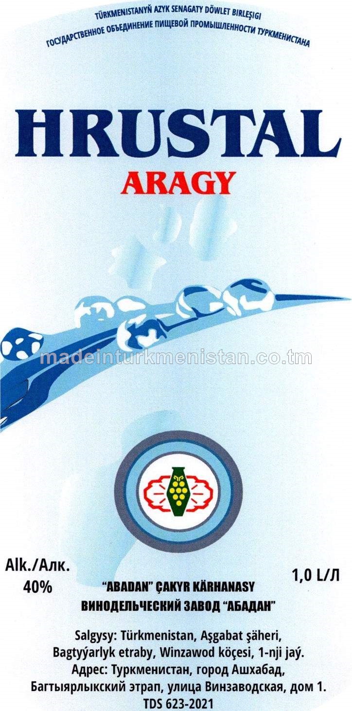 "Hrustal" aragy. Alk: 40%