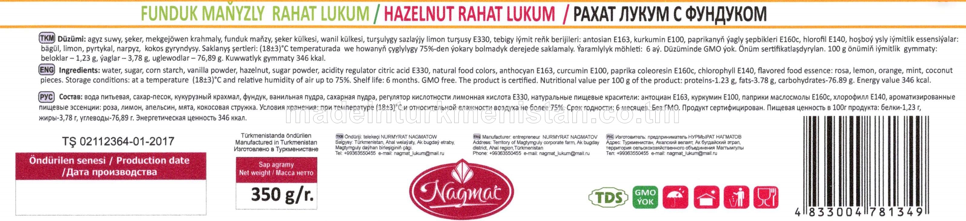 Funduk maňyzly”Rahat lukum” 