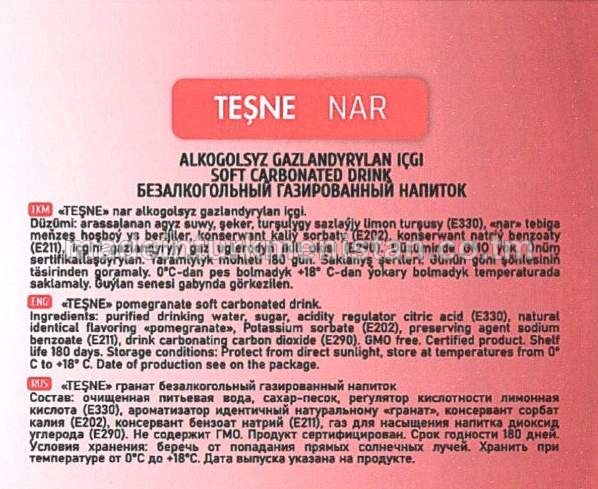 "Nar" alkogolsyz gazlandyrylan içgi