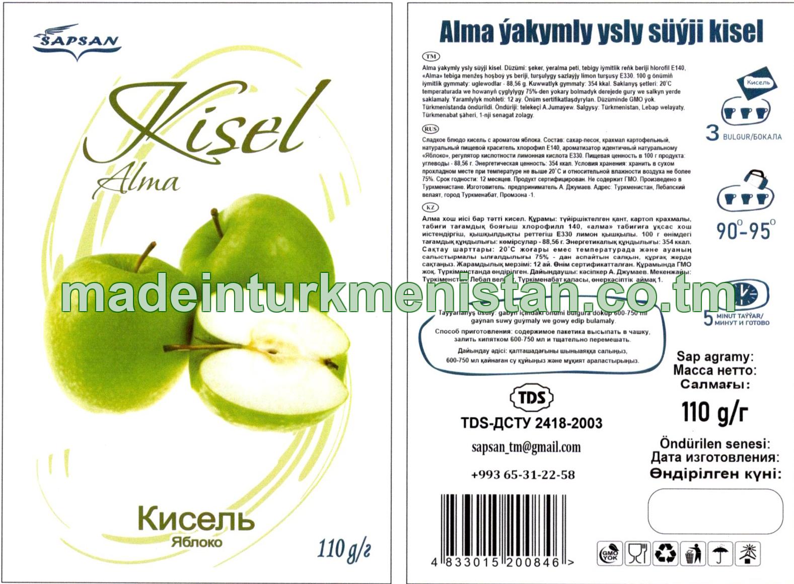 Alma ýakymly ysly süýji kisel