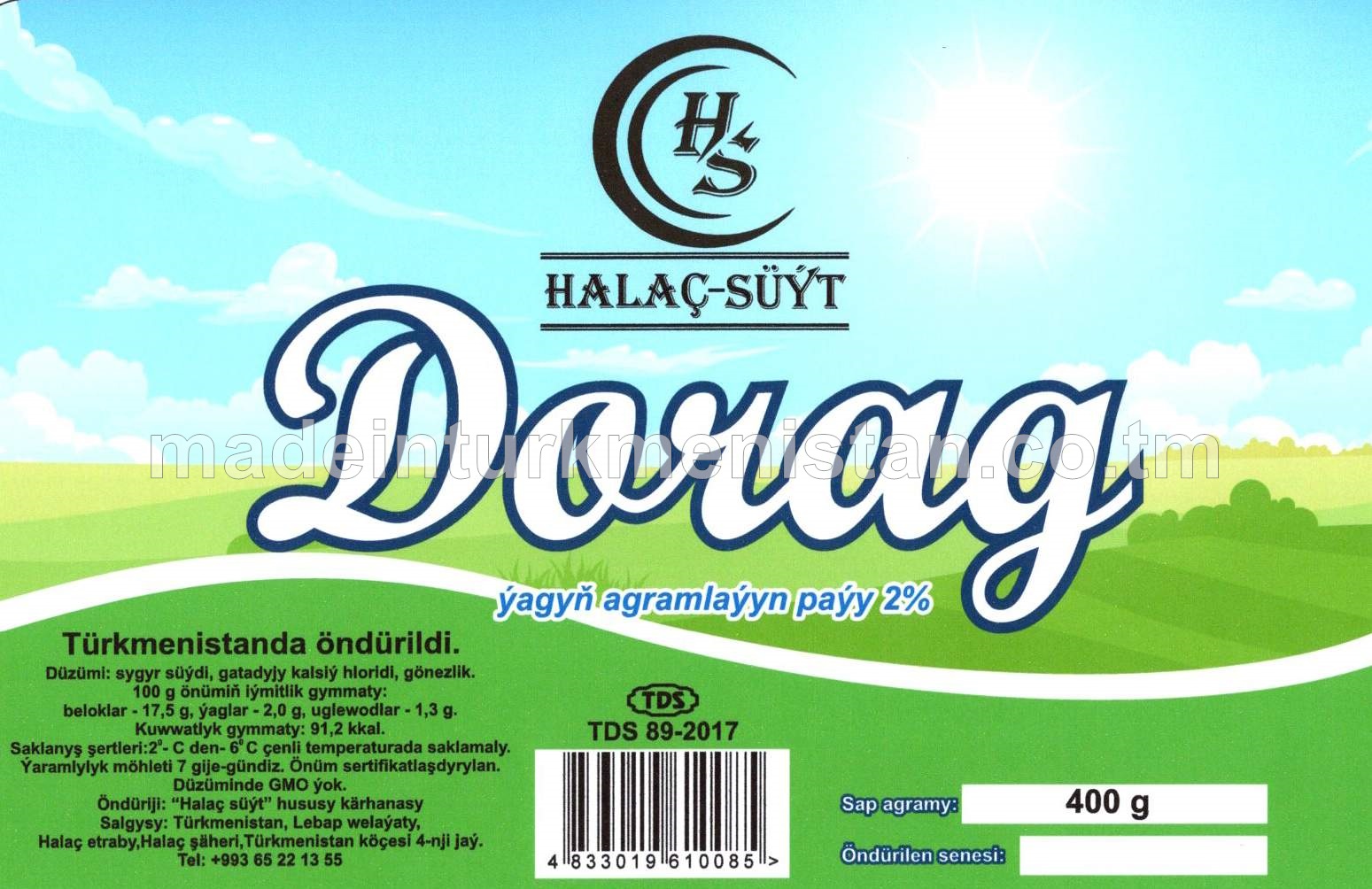 Dorag. Ýaglylygy 2%