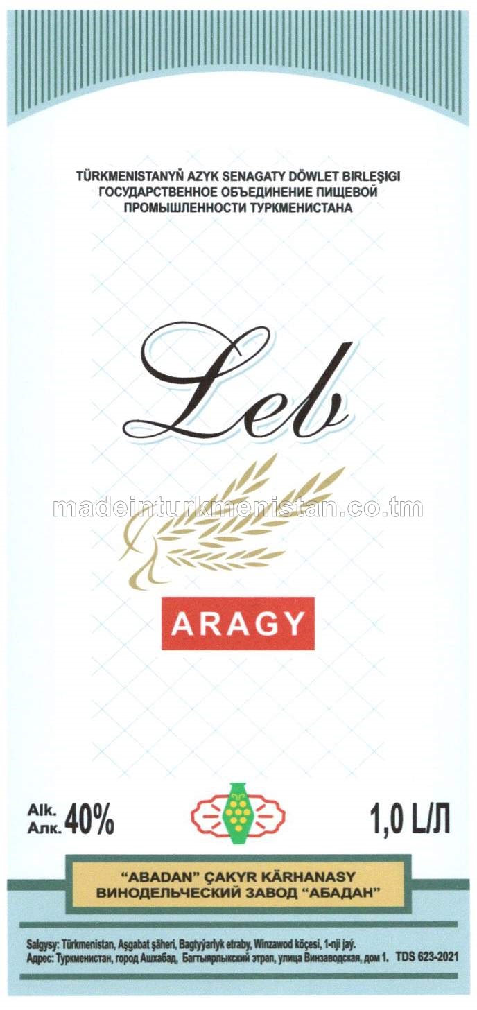 "Leb" aragy. Alk: 40%