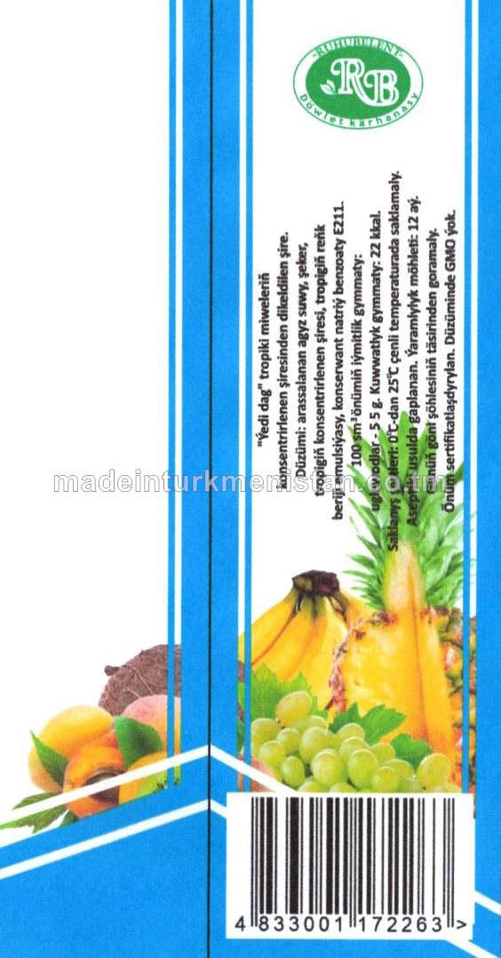 "7Dag" tropiki miweleriň konsentrirlenen şiresinden dikeldilen şire