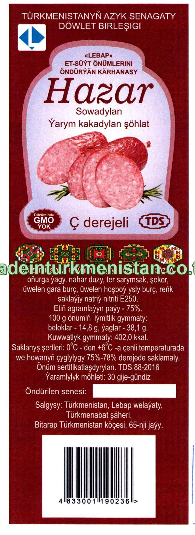 'Hazar' semi-smoked sausage C category