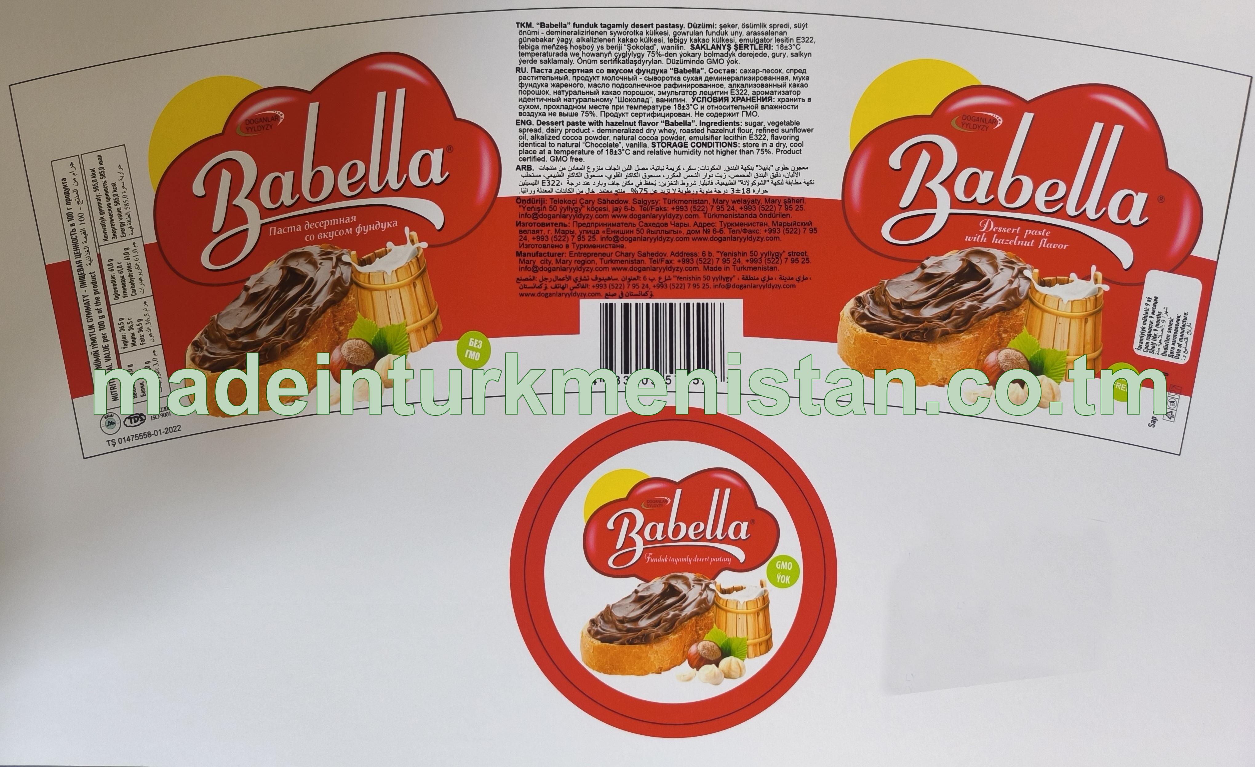 "Babella" funduk tagamly desert pastasy