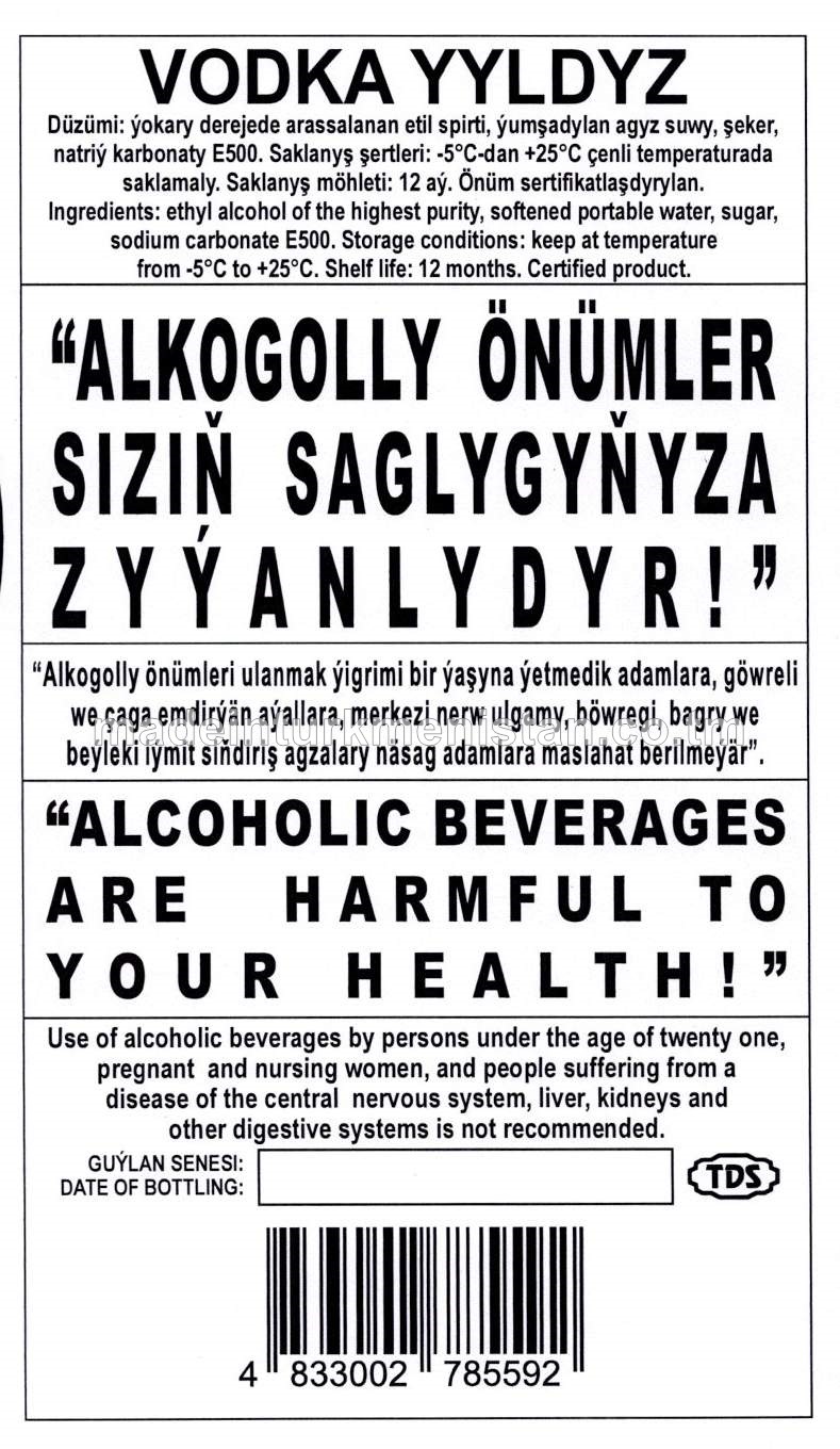 "Ýyldyz" aragy Alk: 38%