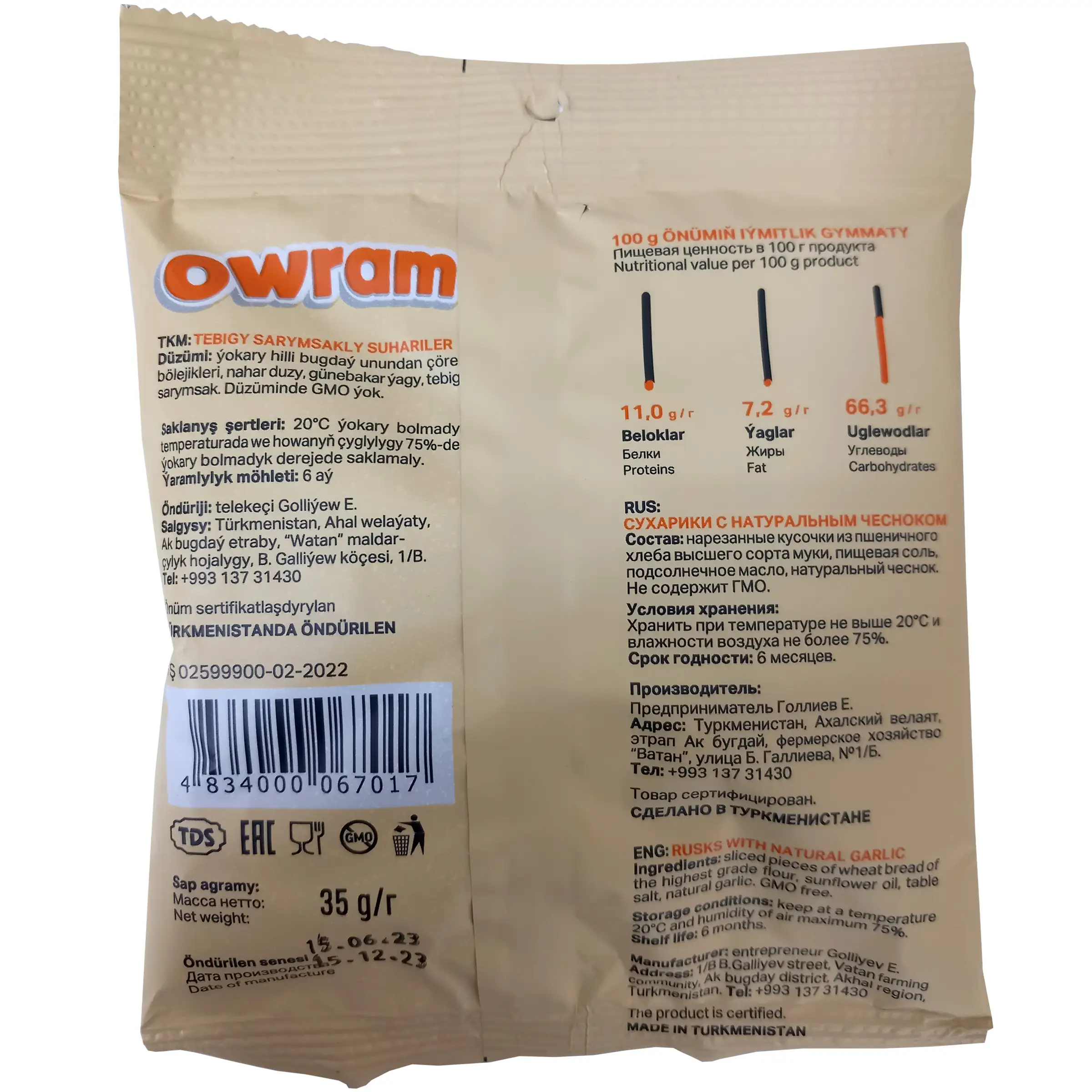 Tebigy sarymsakly suhariler