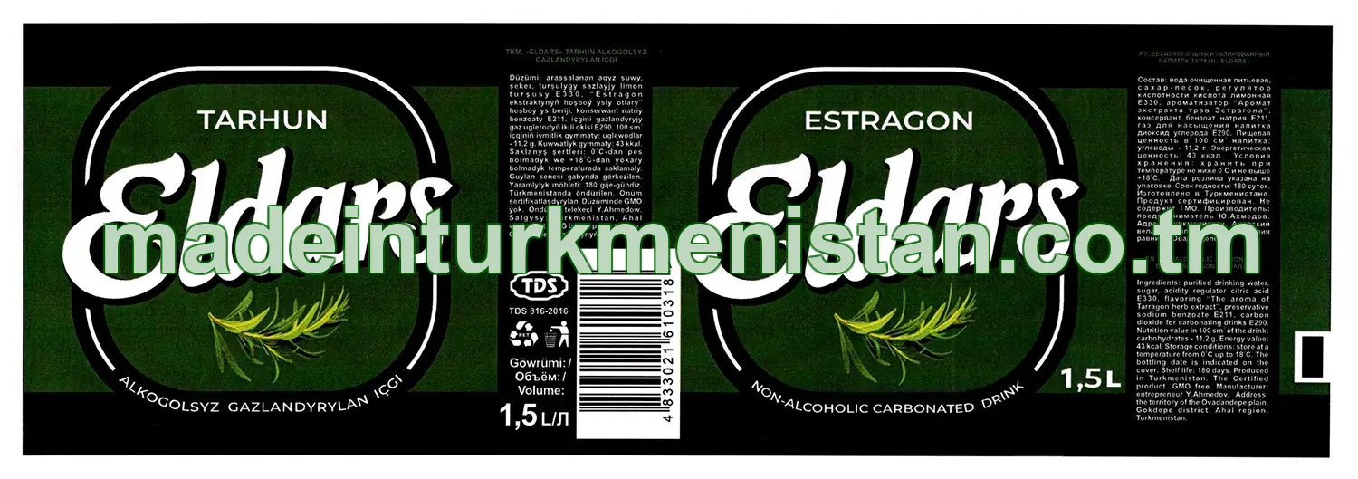 "Eldars" tarhun alkogolsyz gazlandyrylan içgi