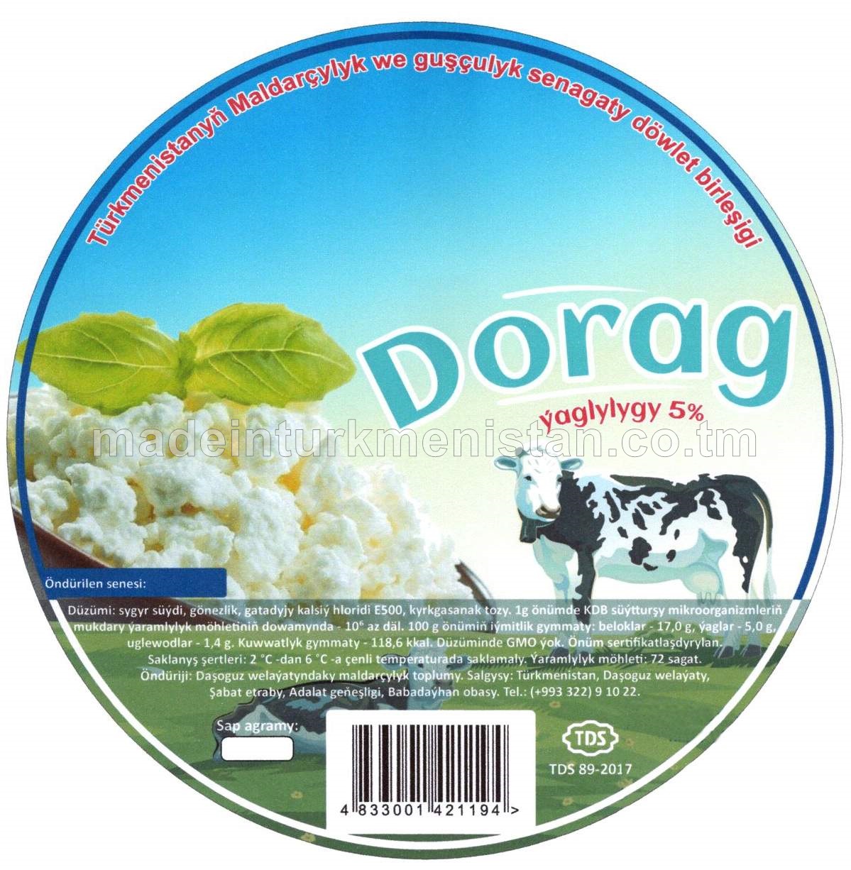 Dorag, ýaglylygy 5%