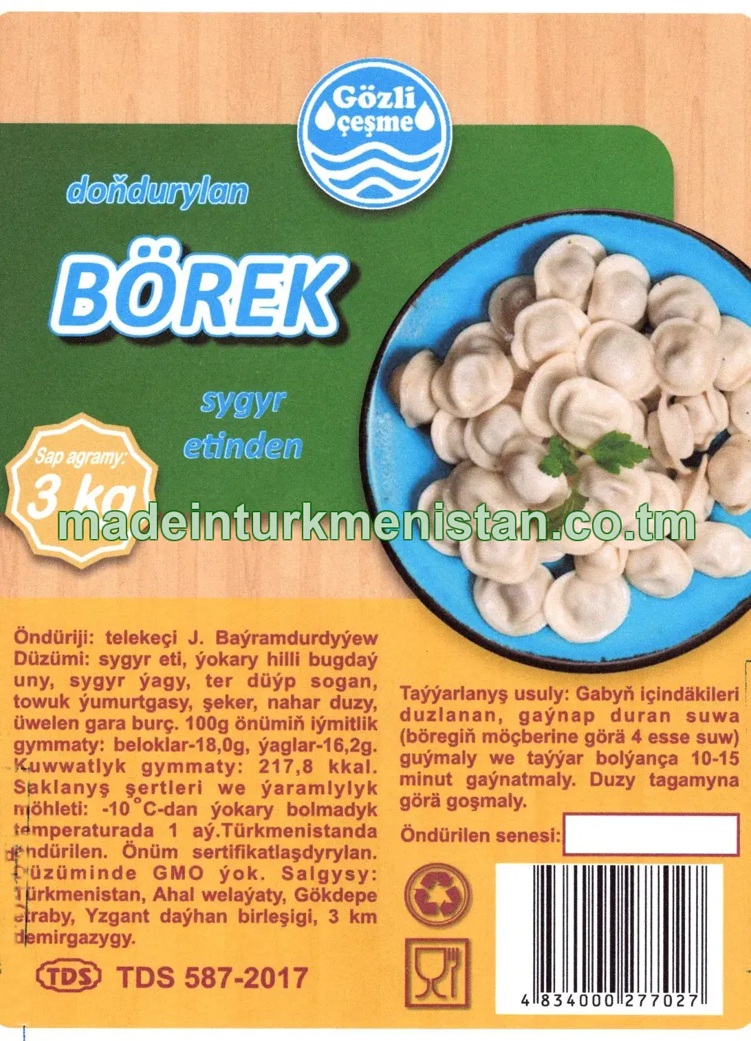 Täze tagam” doňdurulan börek sygyr etinden 