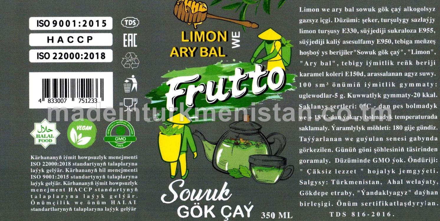 "Limon we ary bal" sowuk gök çaý alkogolsyz gazsyz içgi