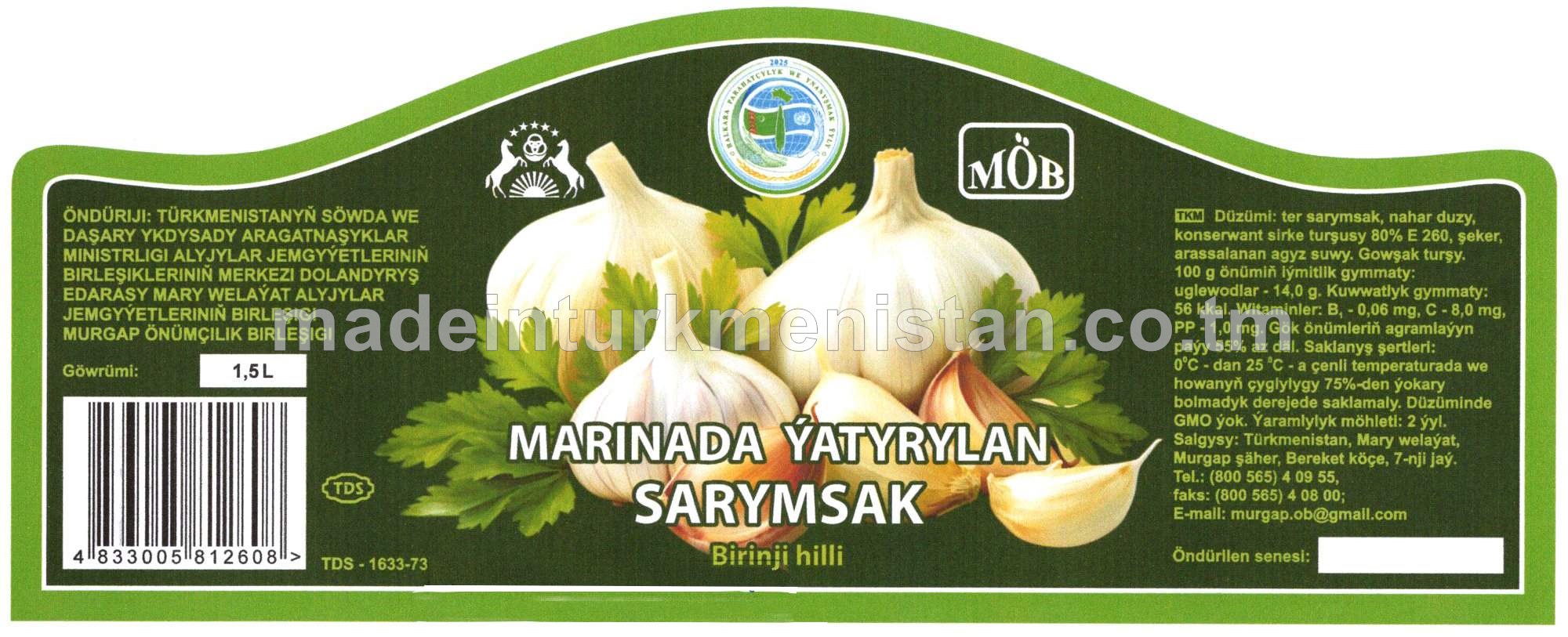 Marinada ýatyrylan sarymsak. Birinji hilli