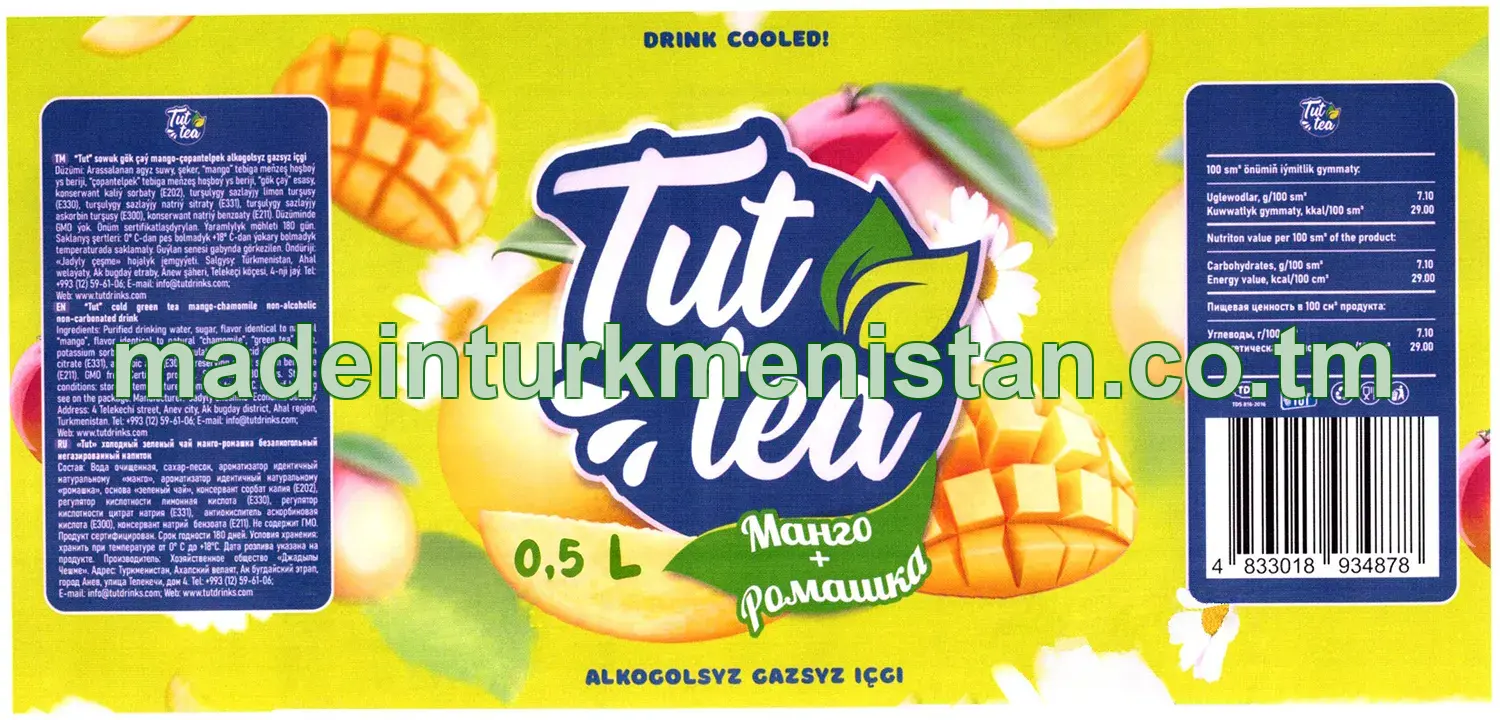 “Tut” sowuk gök çaý mango-çopantelpek alkogolsyz gazsyz içgi