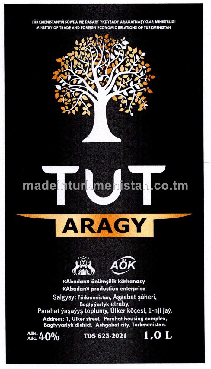 "TUT" aragy. Alk: 40%