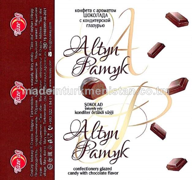 “Altyn Pamyk” şokolad ýakymly ysly konditer örtükli süýji