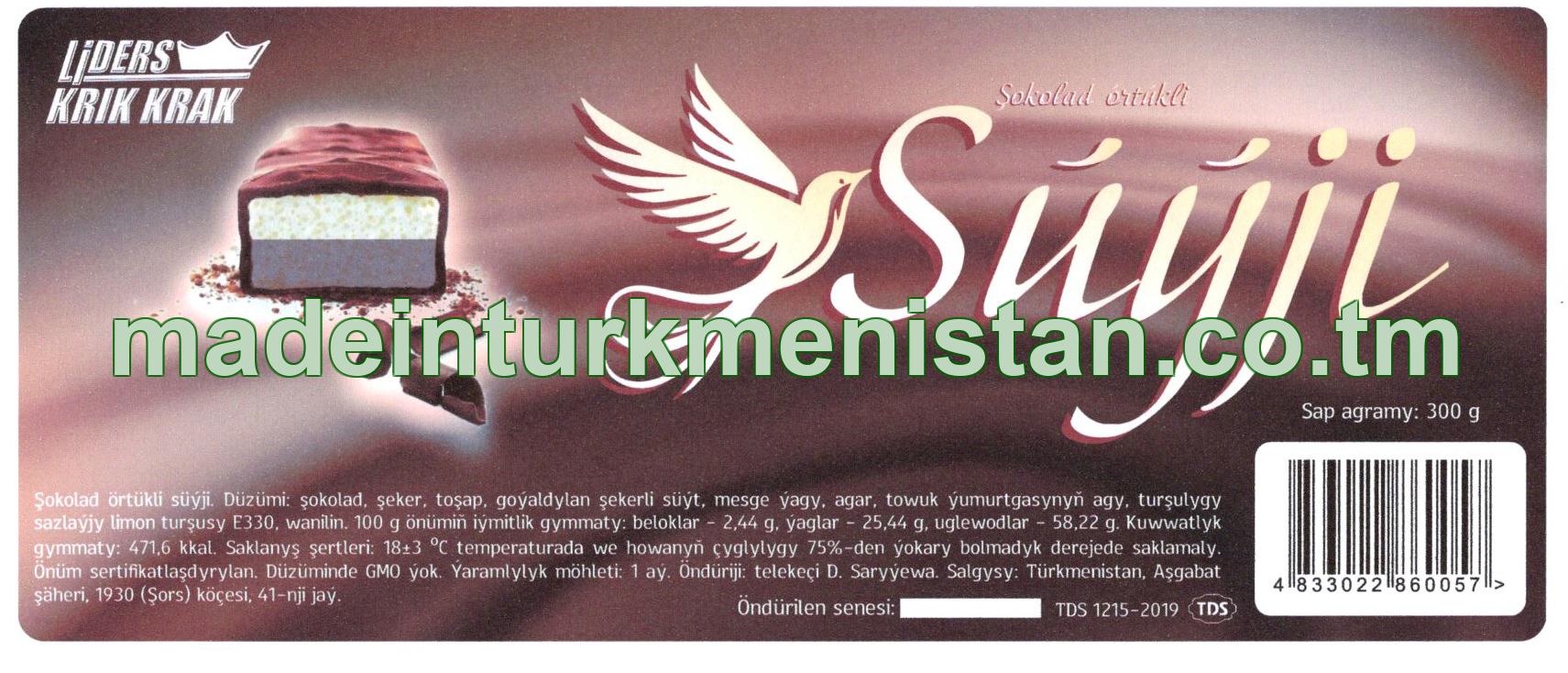 Şokolad örtükli süýji