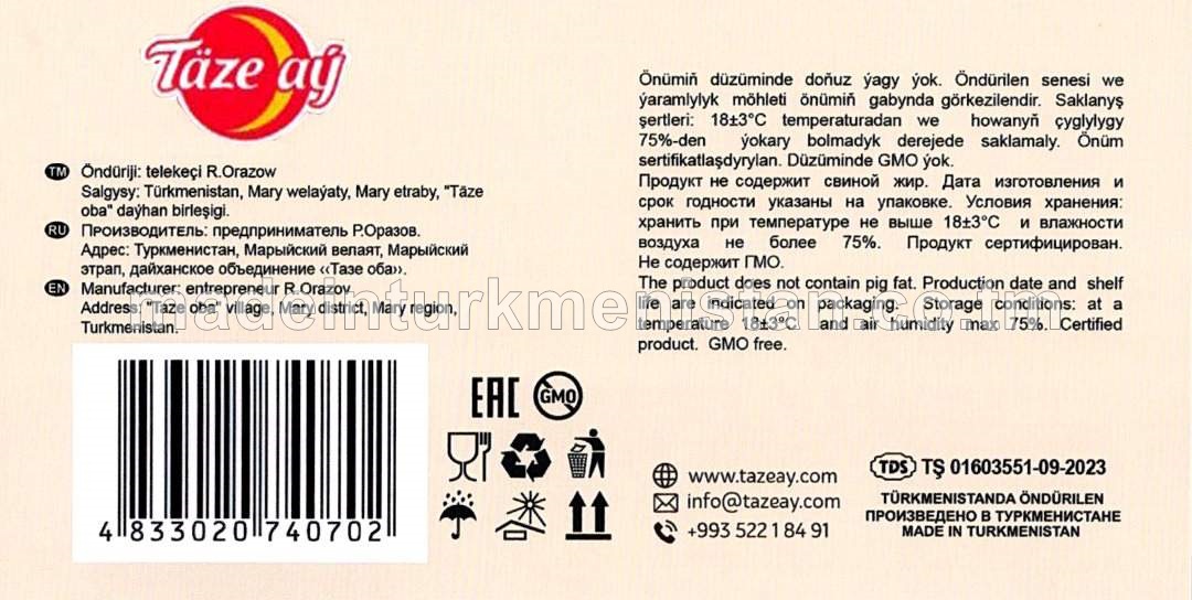 “Täze aý” kofe hoşboý ysly nabat ýaly karamel