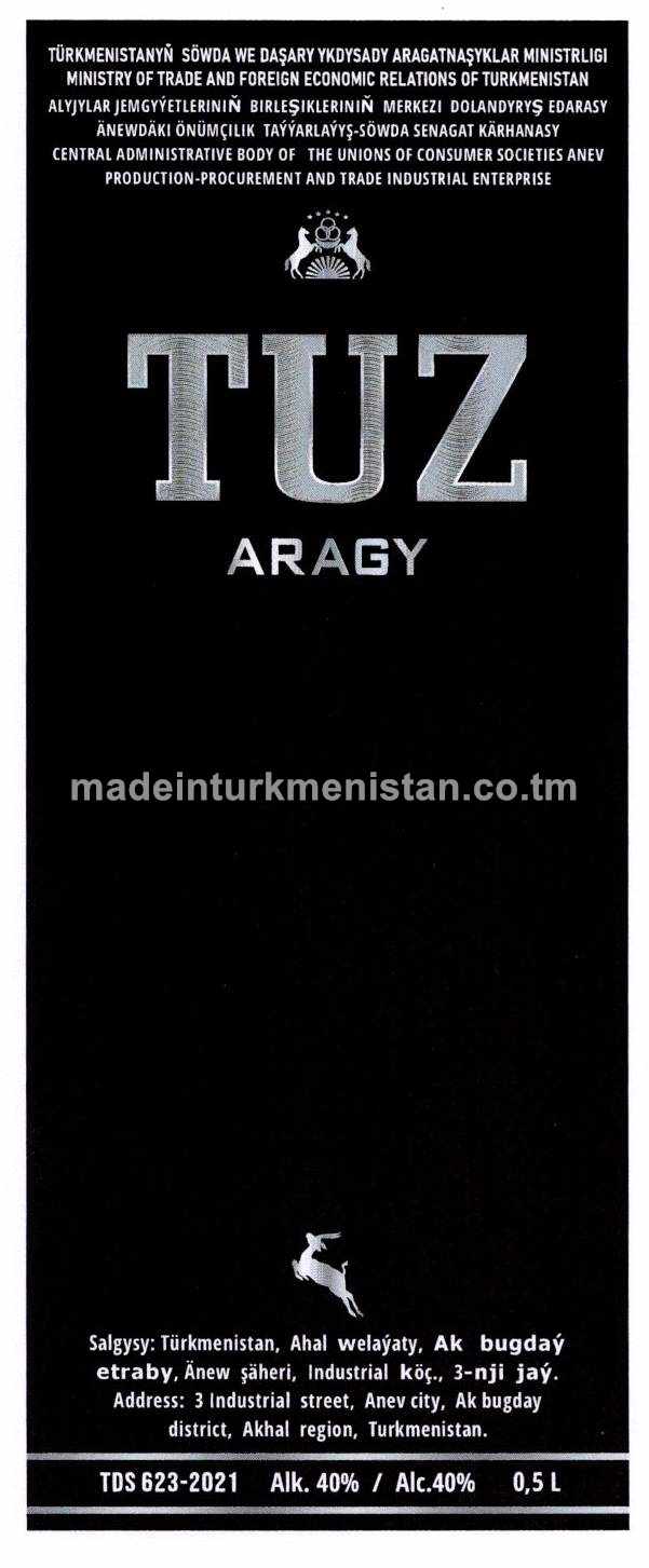 "TUZ" aragy. Alk: 40%