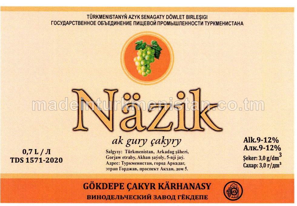 "Näzik" ak gury çakyry. Alk:9-12%