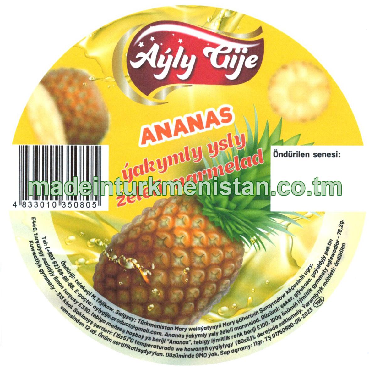 Jelly marmalade with pineapple flavor