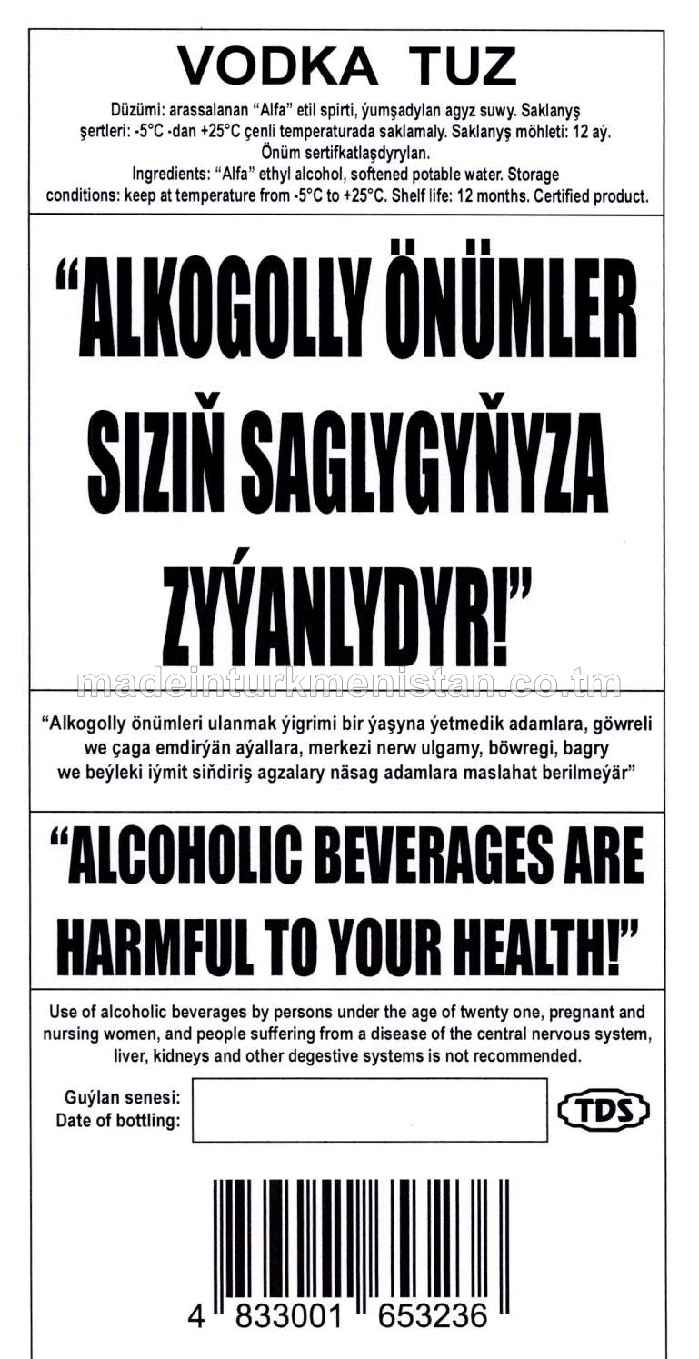 "TUZ" aragy. Alk: 40%