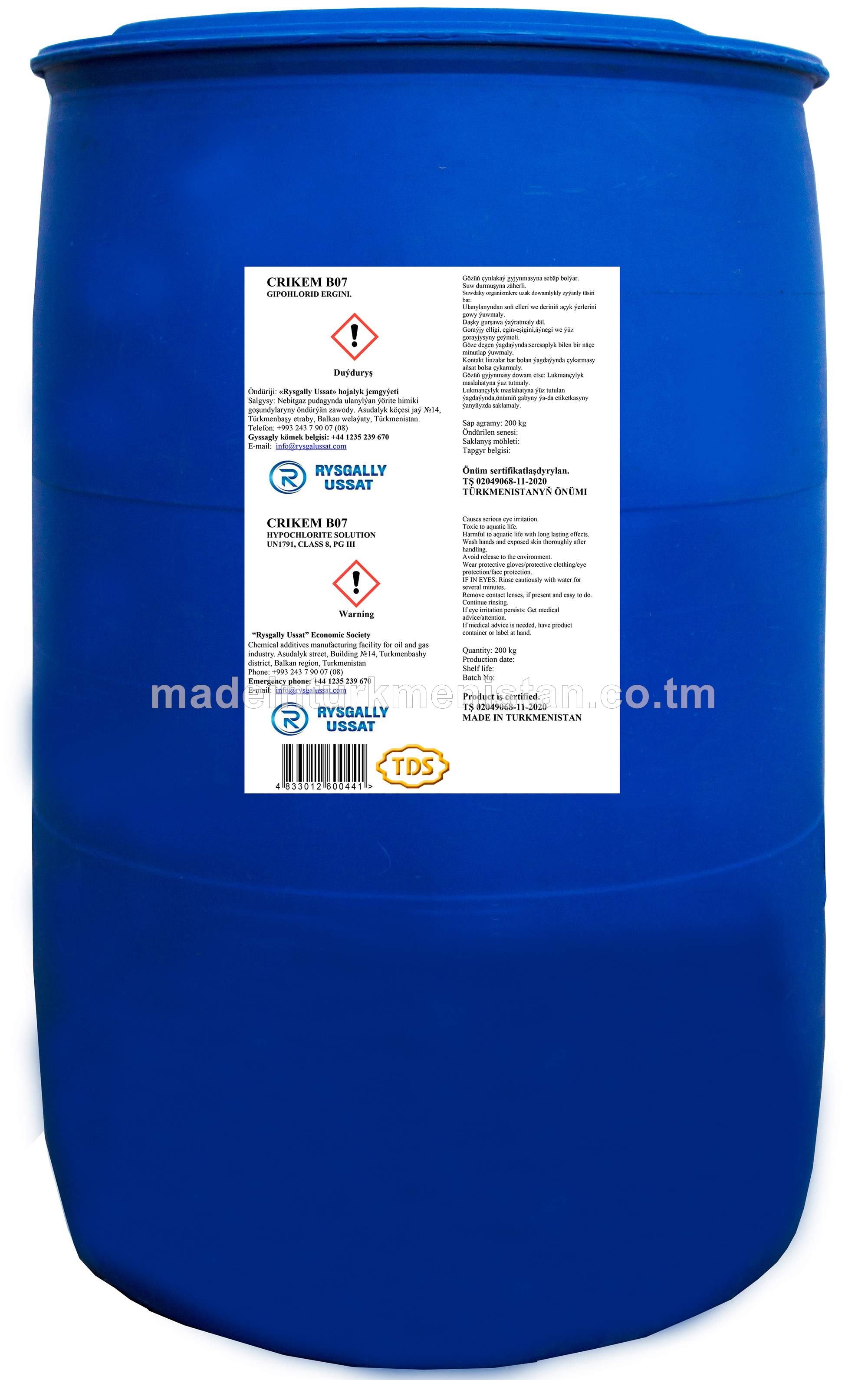 CRIKEM B07 GIPOHLORID ERGINI