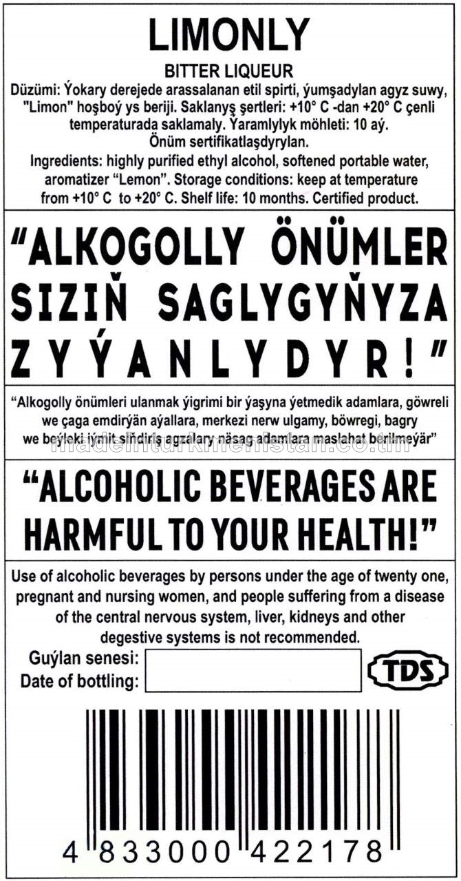 "Limonly" ajy meýi. Alk: 32%