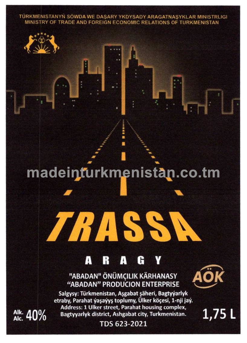 "Trassa" aragy. Alk: 40%