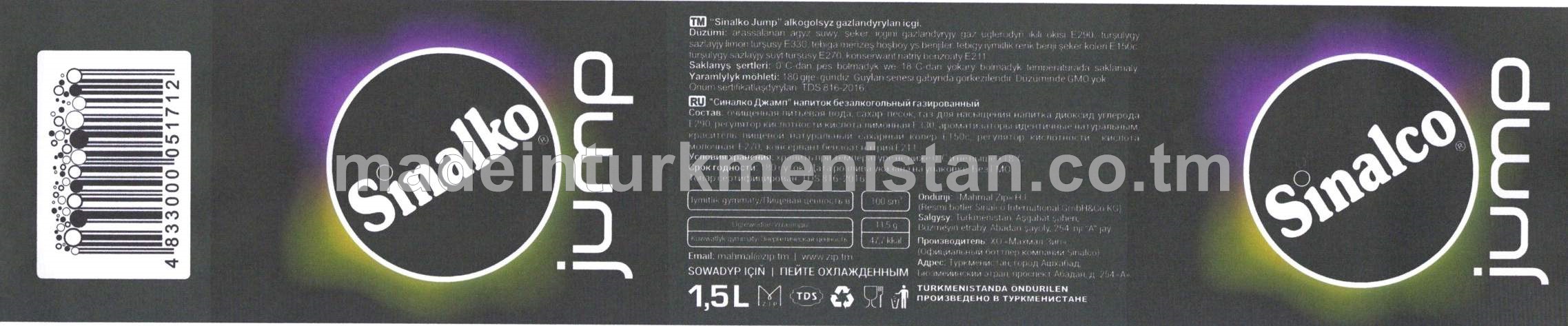 "Sinalco Jump" alkogolsyz gazlandyrylan içgi