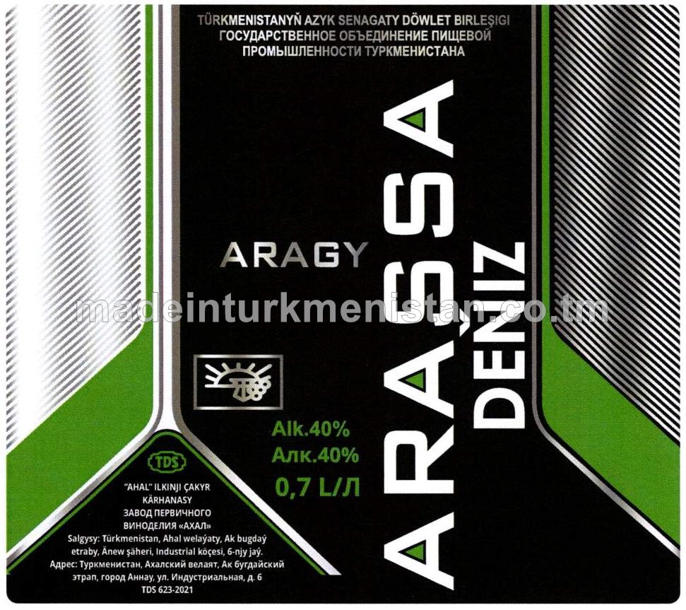 "Arassa deňiz" aragy. Alk: 40%