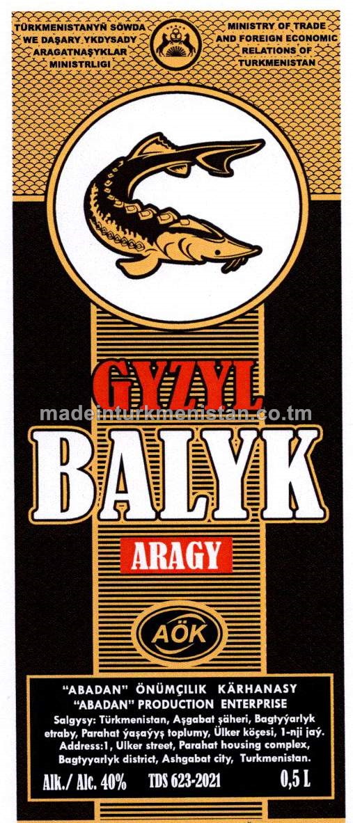 "Gyzyl balyk" aragy. Alk: 40%