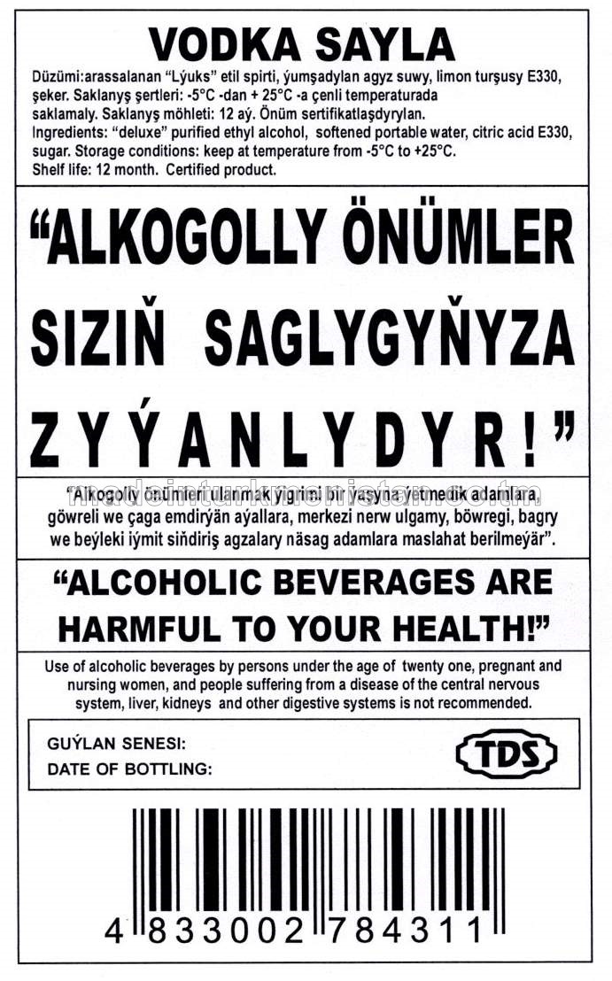 "Saýla" aragy. Alk: 40%