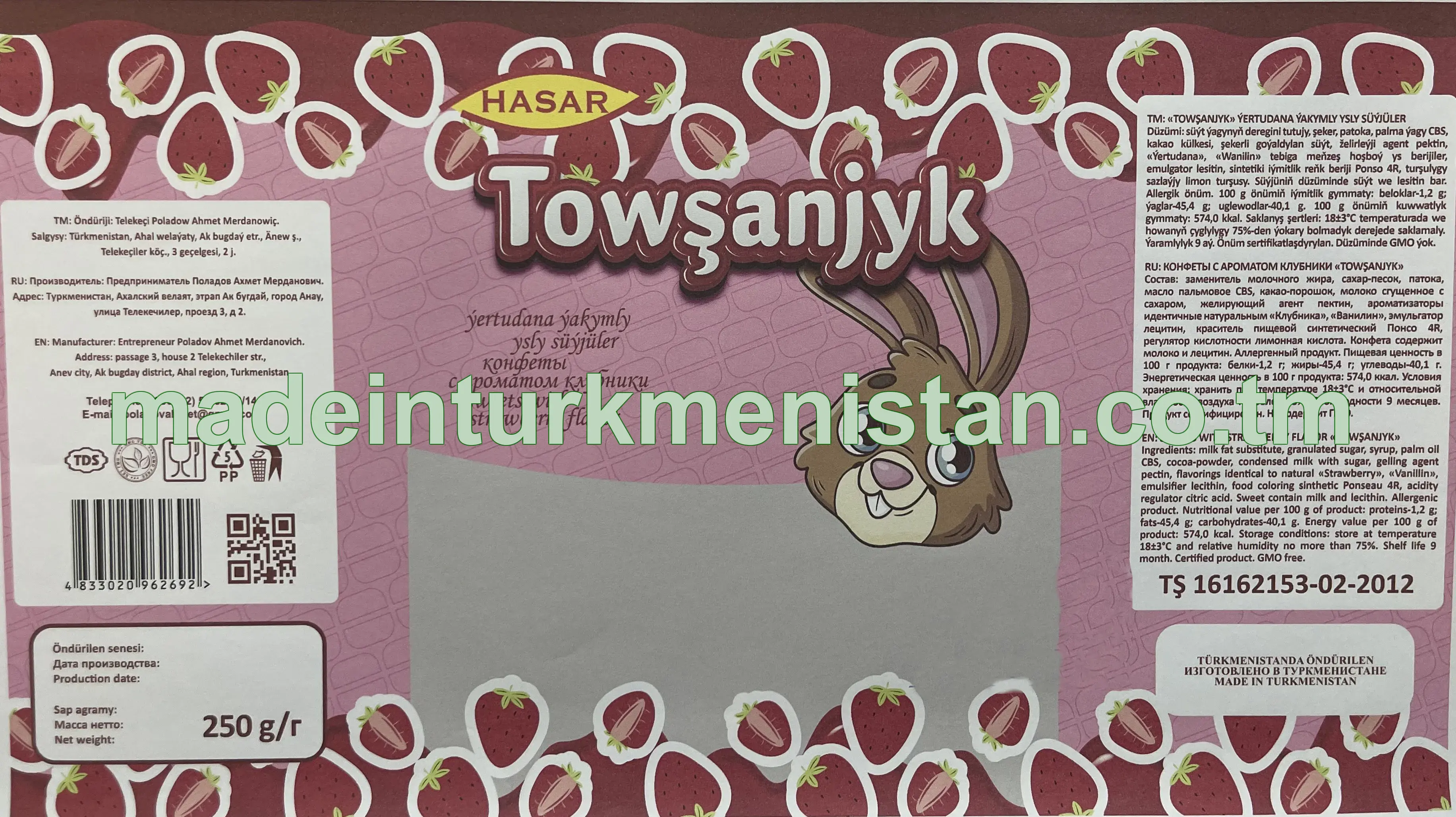 "TOWŞANJYK" ýertudana ýakymly ysly sübjüler