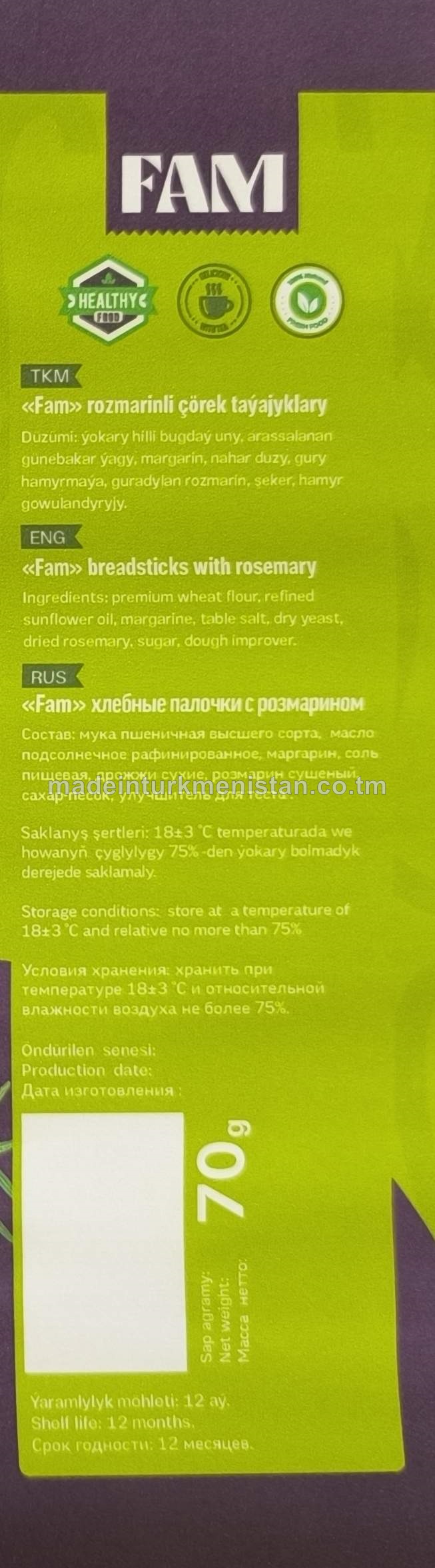 "Fam" rozmarinli çörek taýajyklary