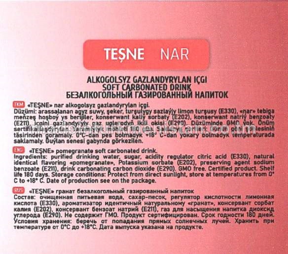 "Nar" alkogolsyz gazlandyrylan içgi