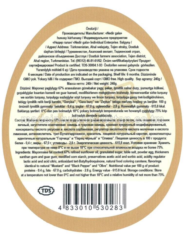 Maýonez ýaglylygy 40%