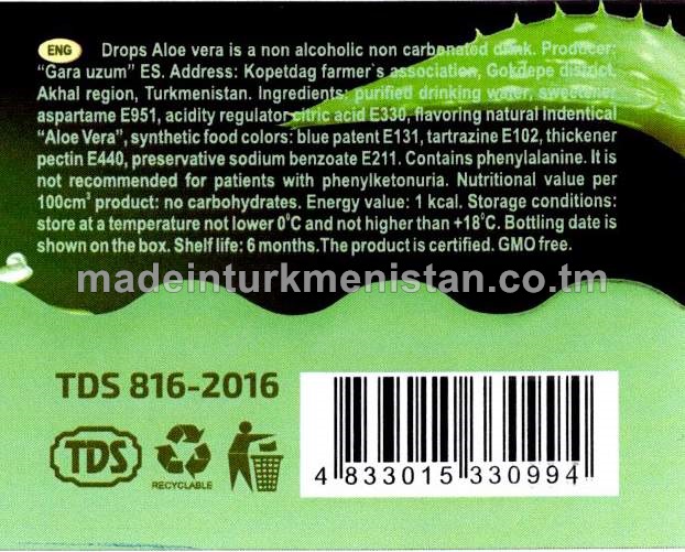 Aloe wera alkogolsyz gazsyz içgi