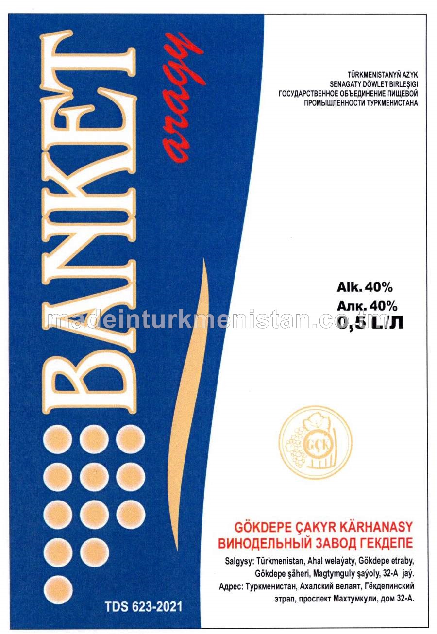 "Banket" aragy. Alk:40%