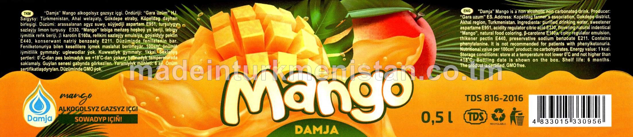 "Damja" Mango alkogolsyz gazsyz içgi