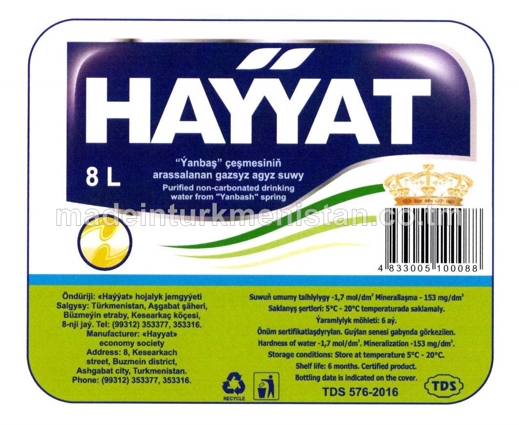 Arassalanan gazsyz agyz suwy