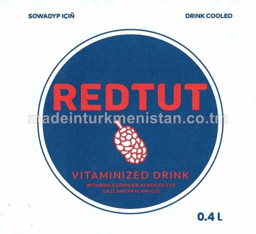 "REDTUT" zirk hoşboý ysly witaminleşdirilen alkogolsyz gazlandyrylan içgi