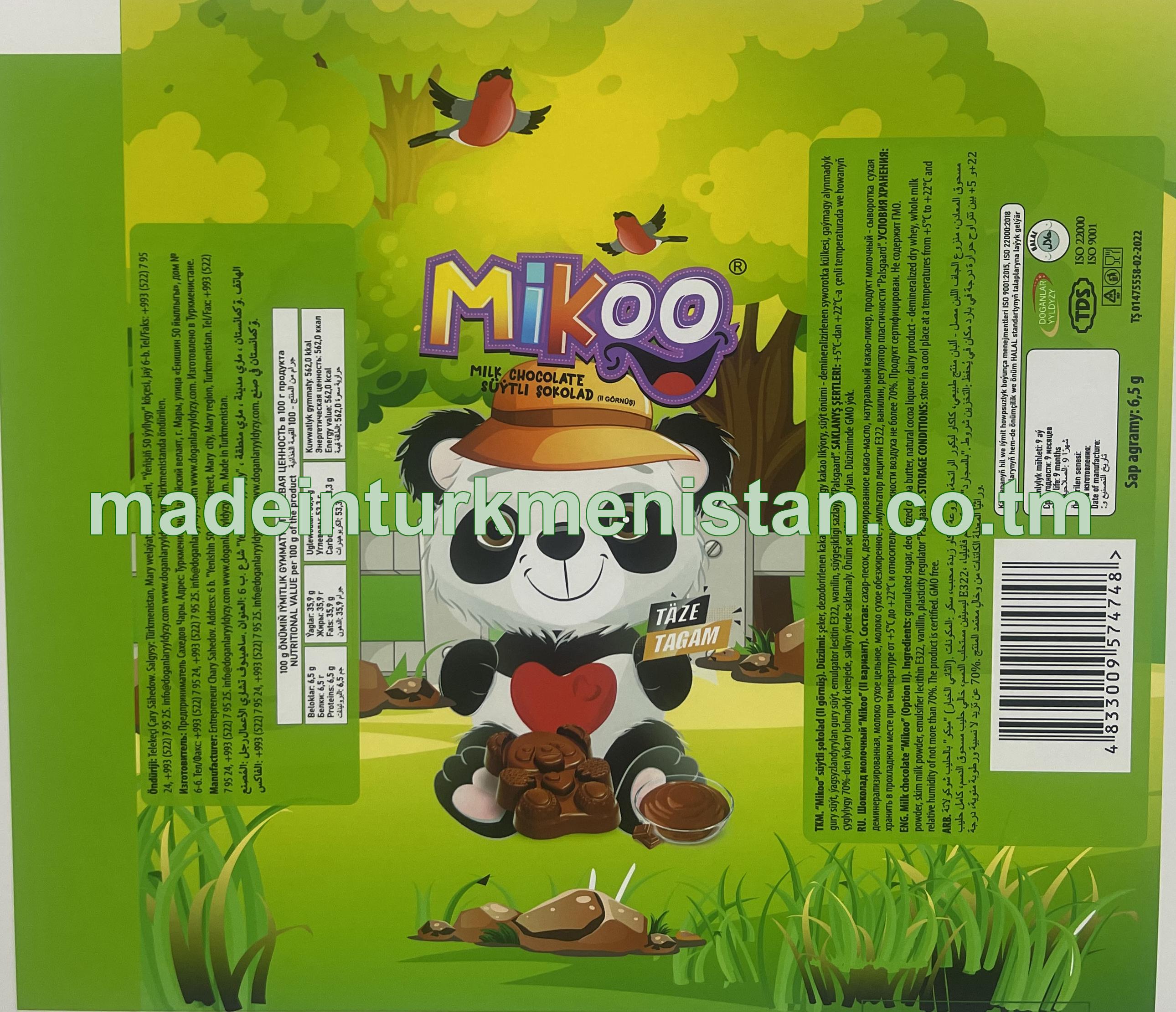 "Mikoo" süýtli şokolad(II gornüş)