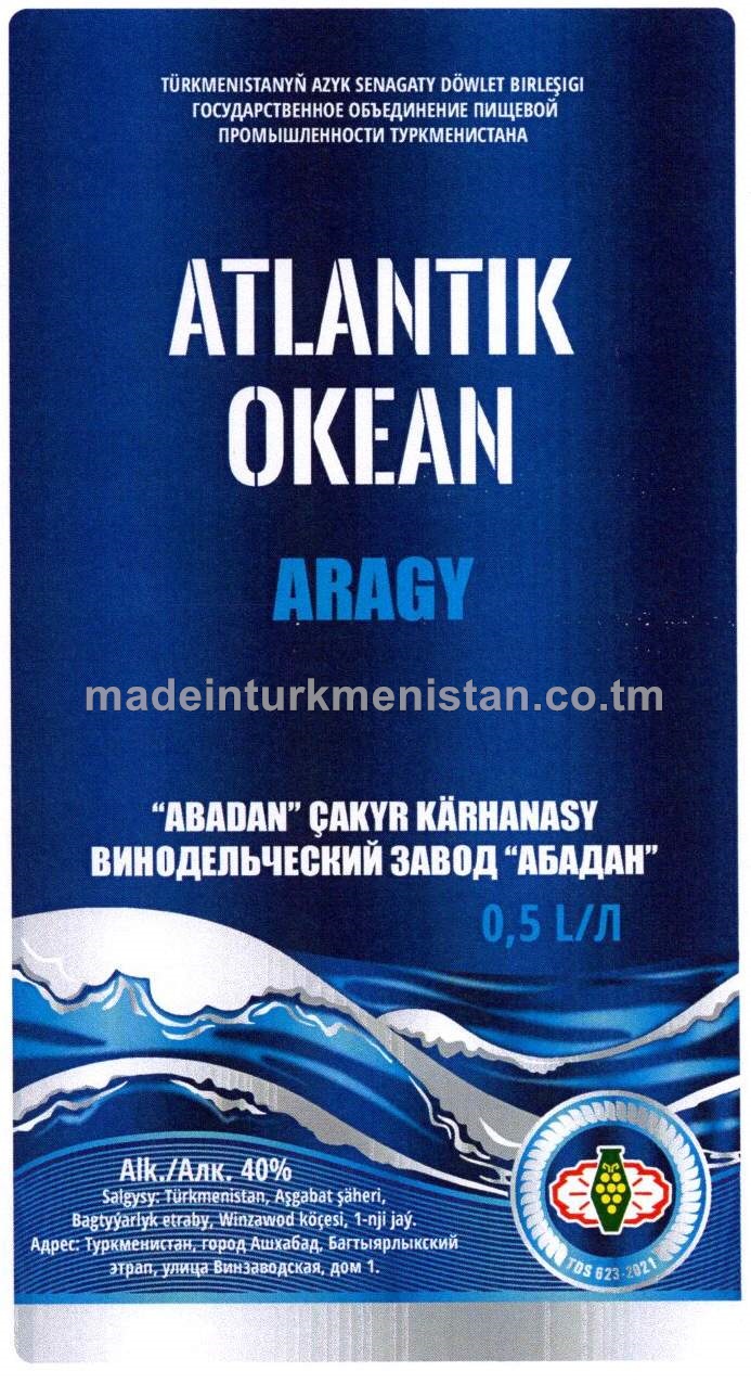 "Atlantik Okean" aragy. Alk: 40%