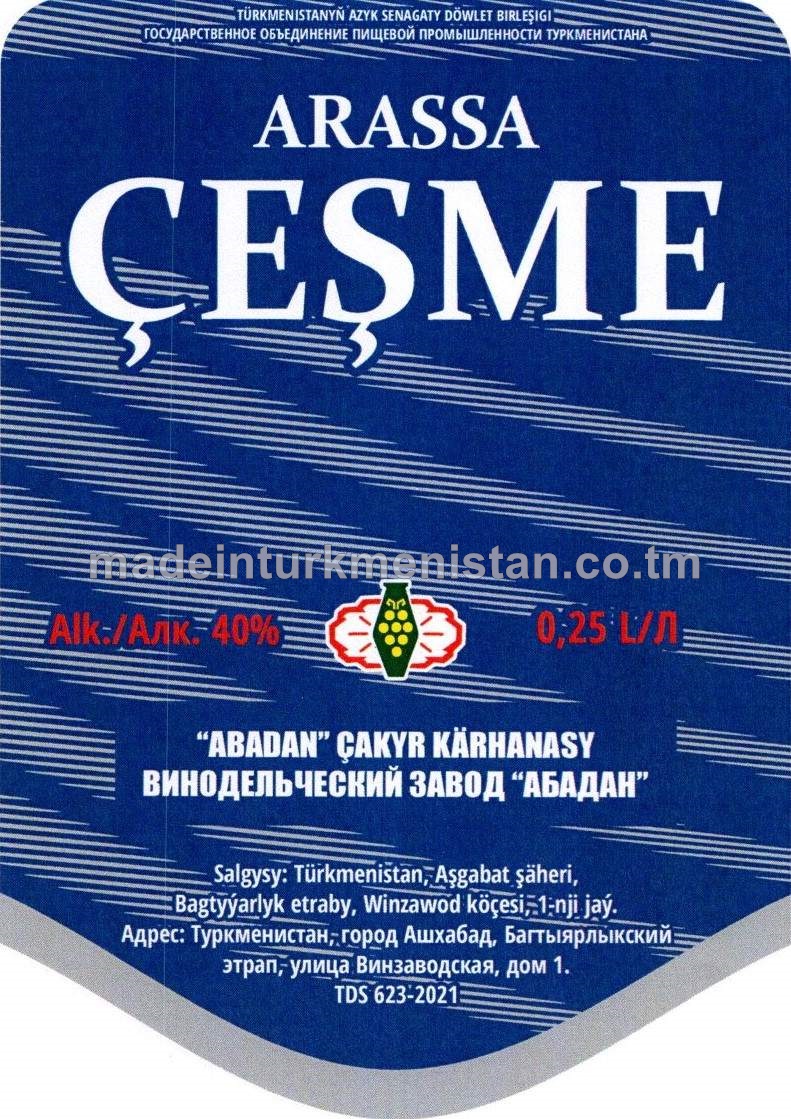 "Arassa çeşme" aragy. Alk: 40%