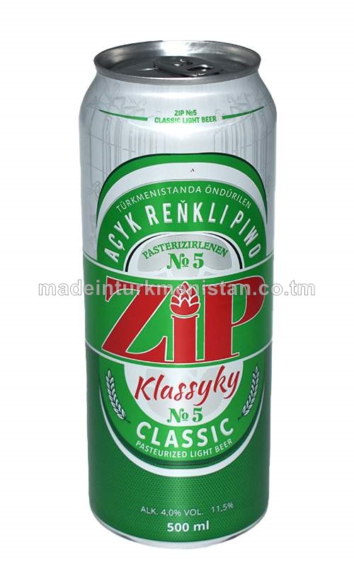 ZIP "№5 Klassyky" pasterizirlenen açyk reňkli piwo