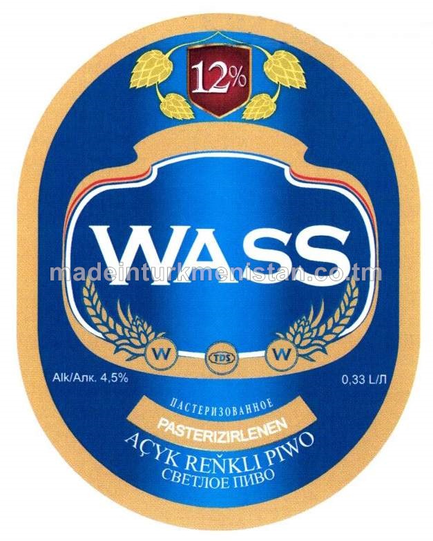 Açyk reňkli piwo. Pasterizirlenen. Alk: 4,5%