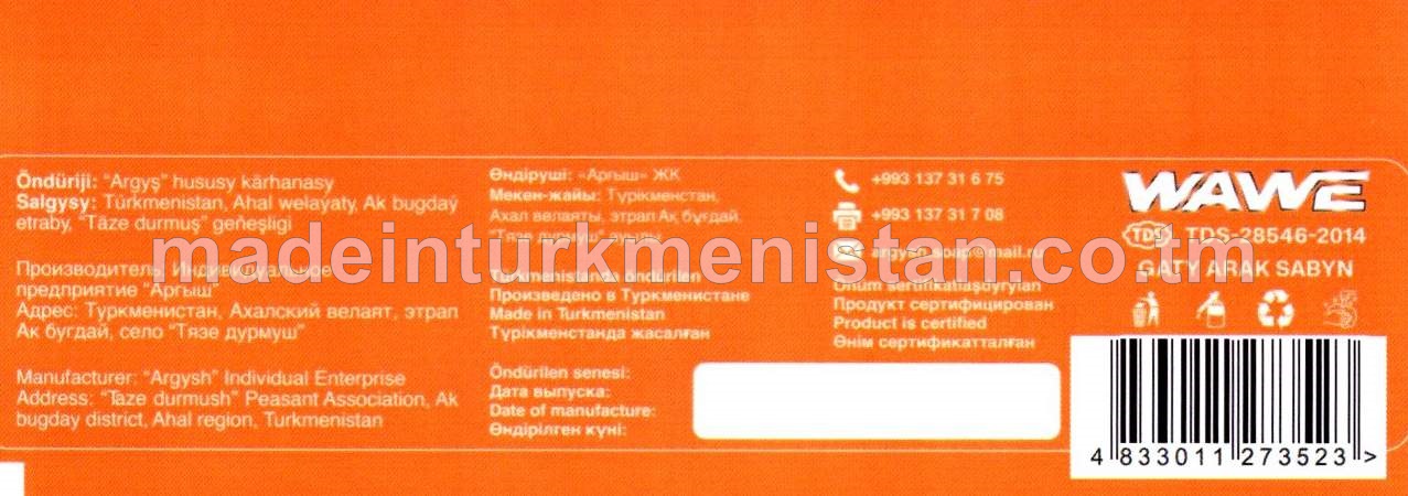 "WAWE ORANGE" gaty arak sabyny 