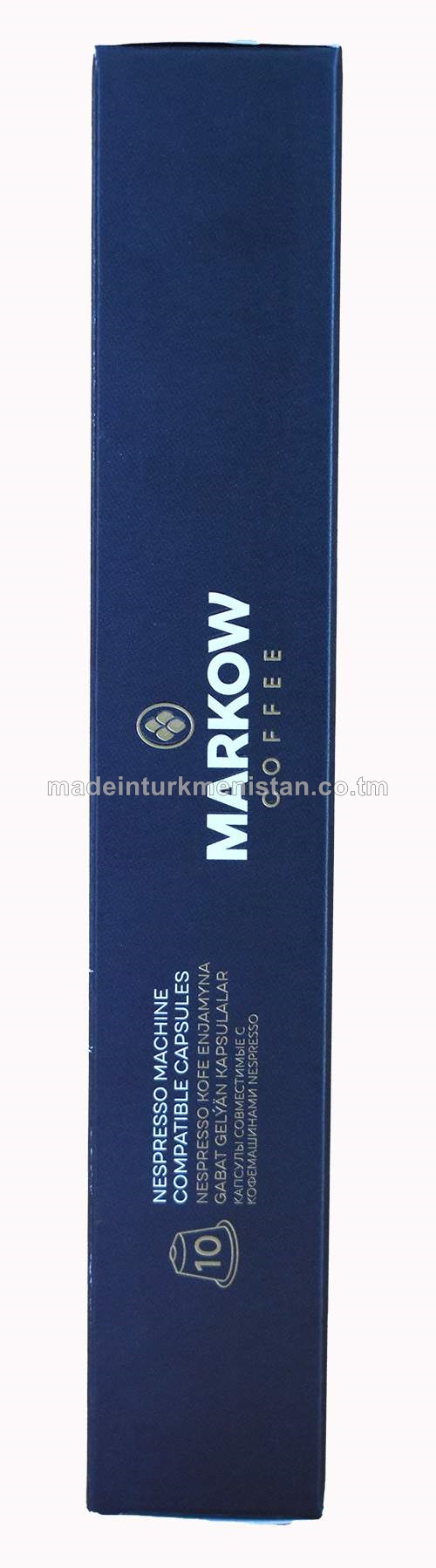 Intense espresso üwelen kofe kapsulada ortaça gowurlan Markow Coffee (10 sany)