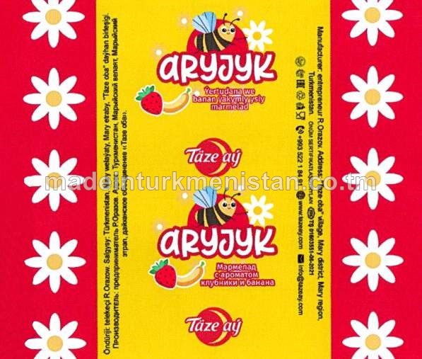 “Aryjyk” ýertudana we banan ýakymly ysly marmelad