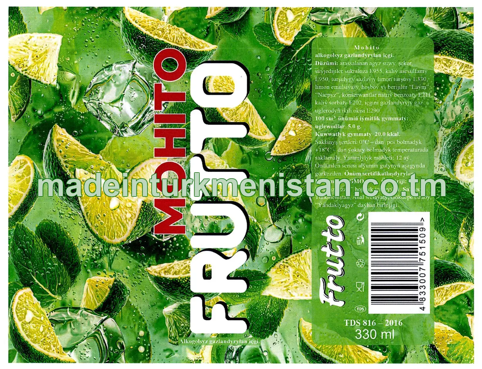Mohito alkogolsyz gazlandyrlan içgi